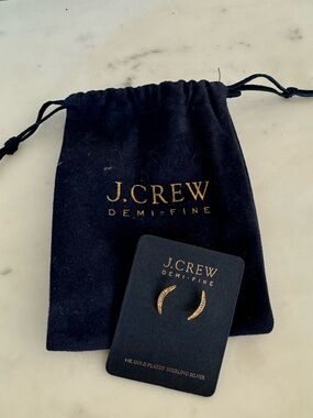 NWT J. Crew Gold Crescent Stud Earrings